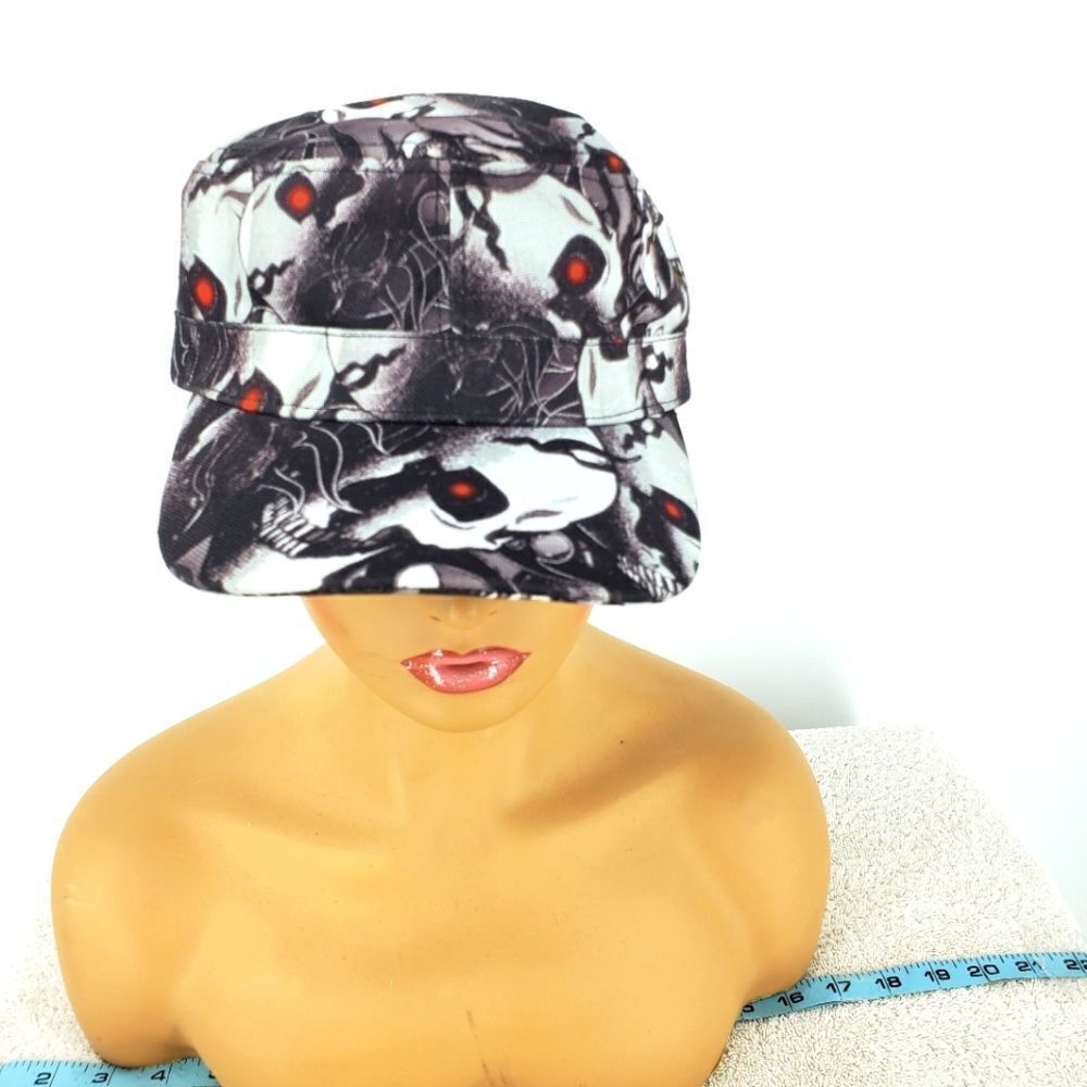 Unknown Skulls With Red Eyes Hat With Velcro Strap Closure OSFM